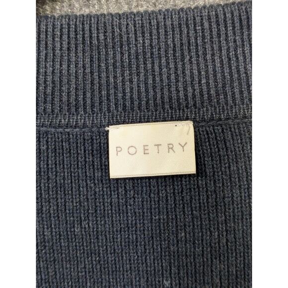 Poetry Open Cardigan Womens 10 Knit Unstructured Blazer Pockets Cotton Coatigan - Picture 2 of 12